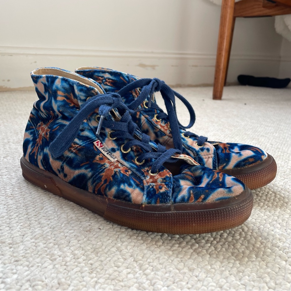 Superga velvet patterned shoes